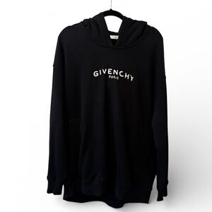 Givenchy Oversized Men’s Black Hoodie with White Logo, Like New